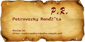 Petrovszky Renáta névjegykártya